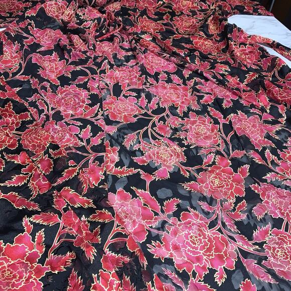 Vintage Victoria’s Secret Red Floral Seep Intimates Long Kimono Robe Size M/L - Picture 16 of 16